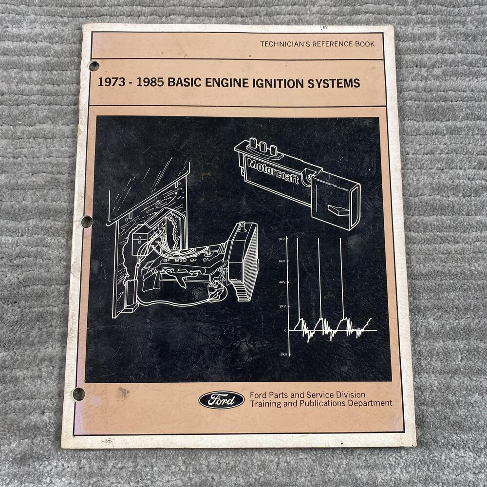 Vintage 1985 Ford Technician's Reference Book Engine Ignition PB Tan Manual